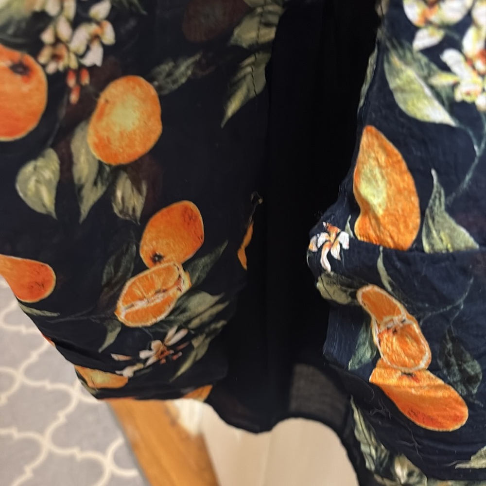 NWT LOFT Orange Print Dress 16 Petite - Picture 6 of 6
